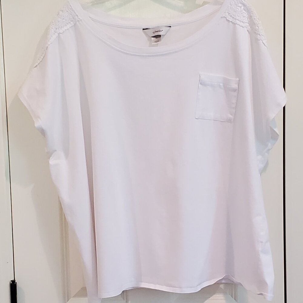 White Short Sleeved CJ Banks Top